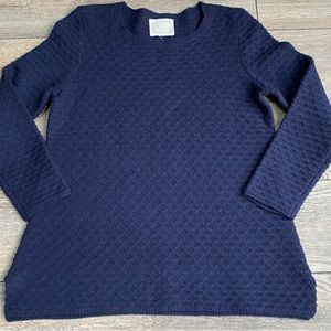 Sail To Sable STS 100% Wool Navy Blue Crewneck Textured Sweater (no Sz Tag- S?)